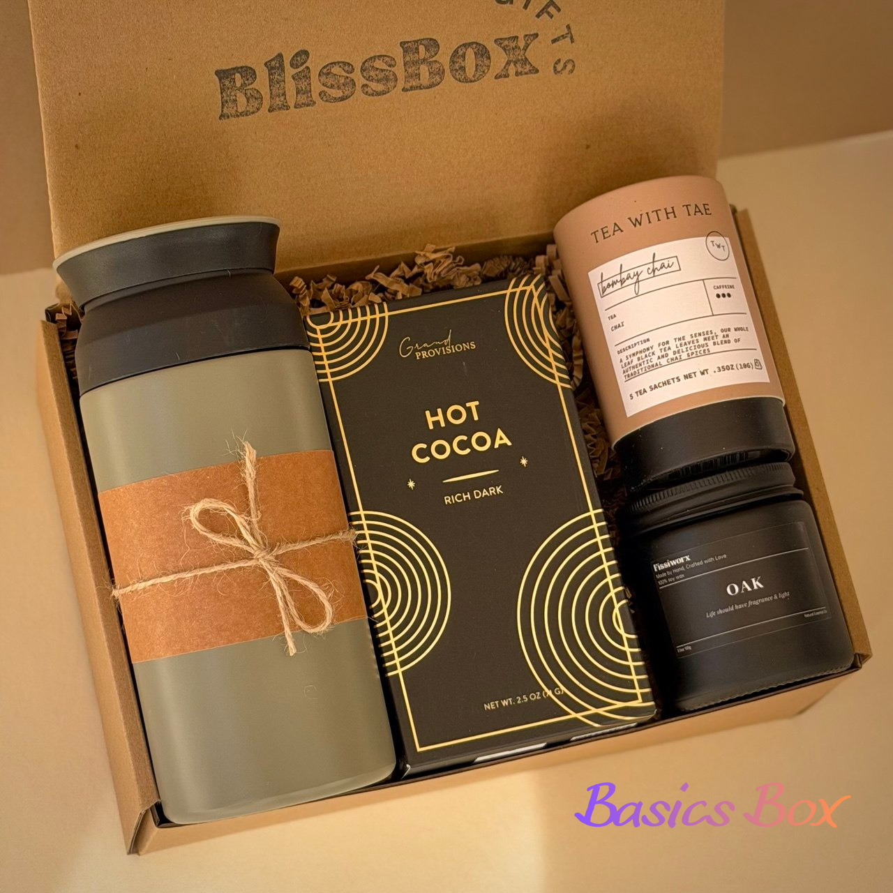 Gift Box for Him, Men's Self Care Package, Cozy Gift Set for Boyfriend, Husband or Dad | Basics Box