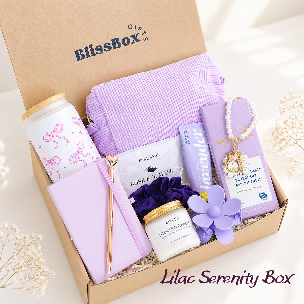 Relaxation Gift Box for Her, Birthday Gift for Women, Gift for Mom Wife Girlfriend Sister Best Friend, Get Well Gift, Thank You Gift, Self Care Gift Box, Thinking of You Gift, Cozy Gift with Candle & Blanket
