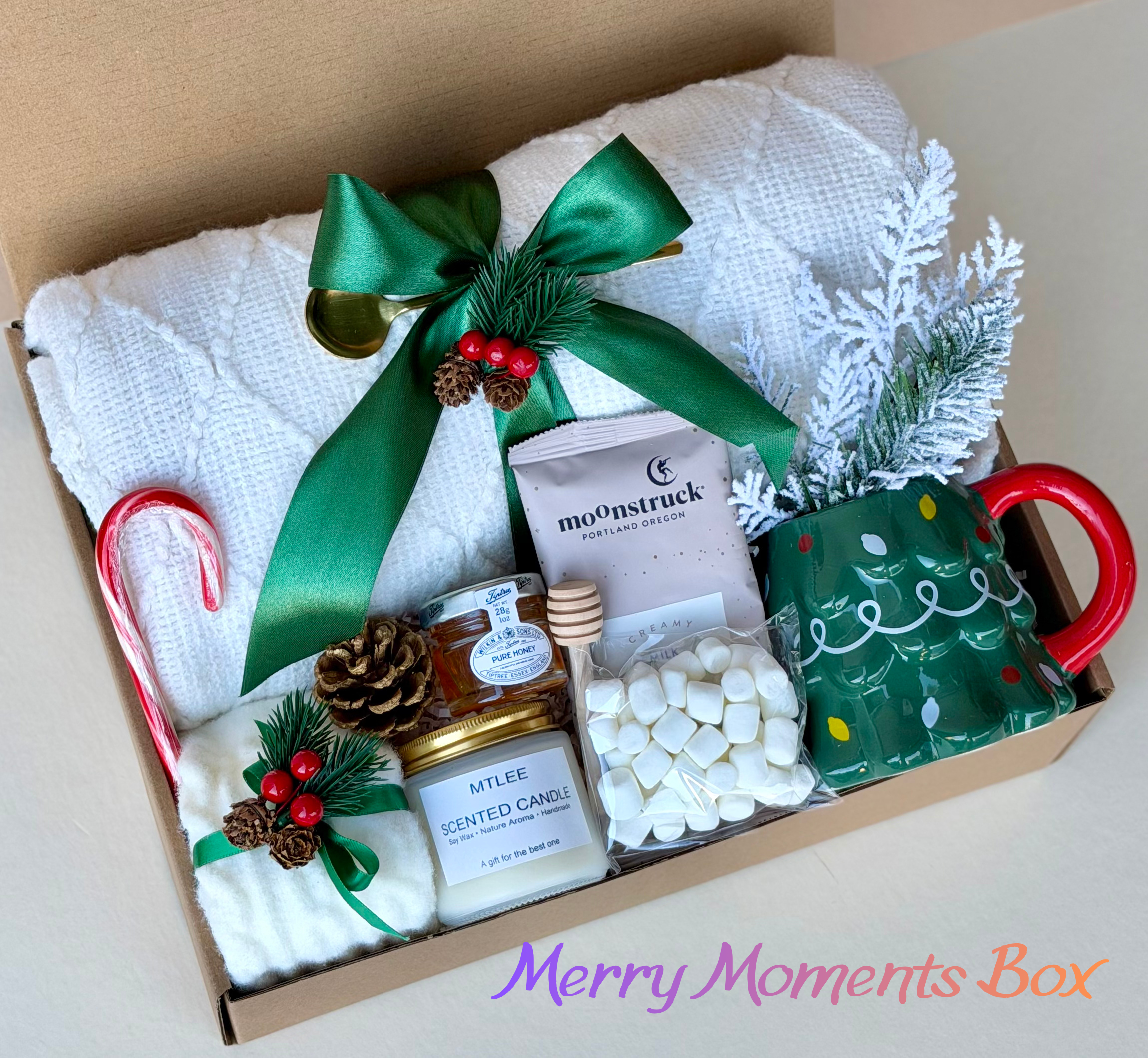 Christmas Gift Box for Her, Holiday Gift for Mom, Cozy Winter Gift Basket | Merry Moments Box