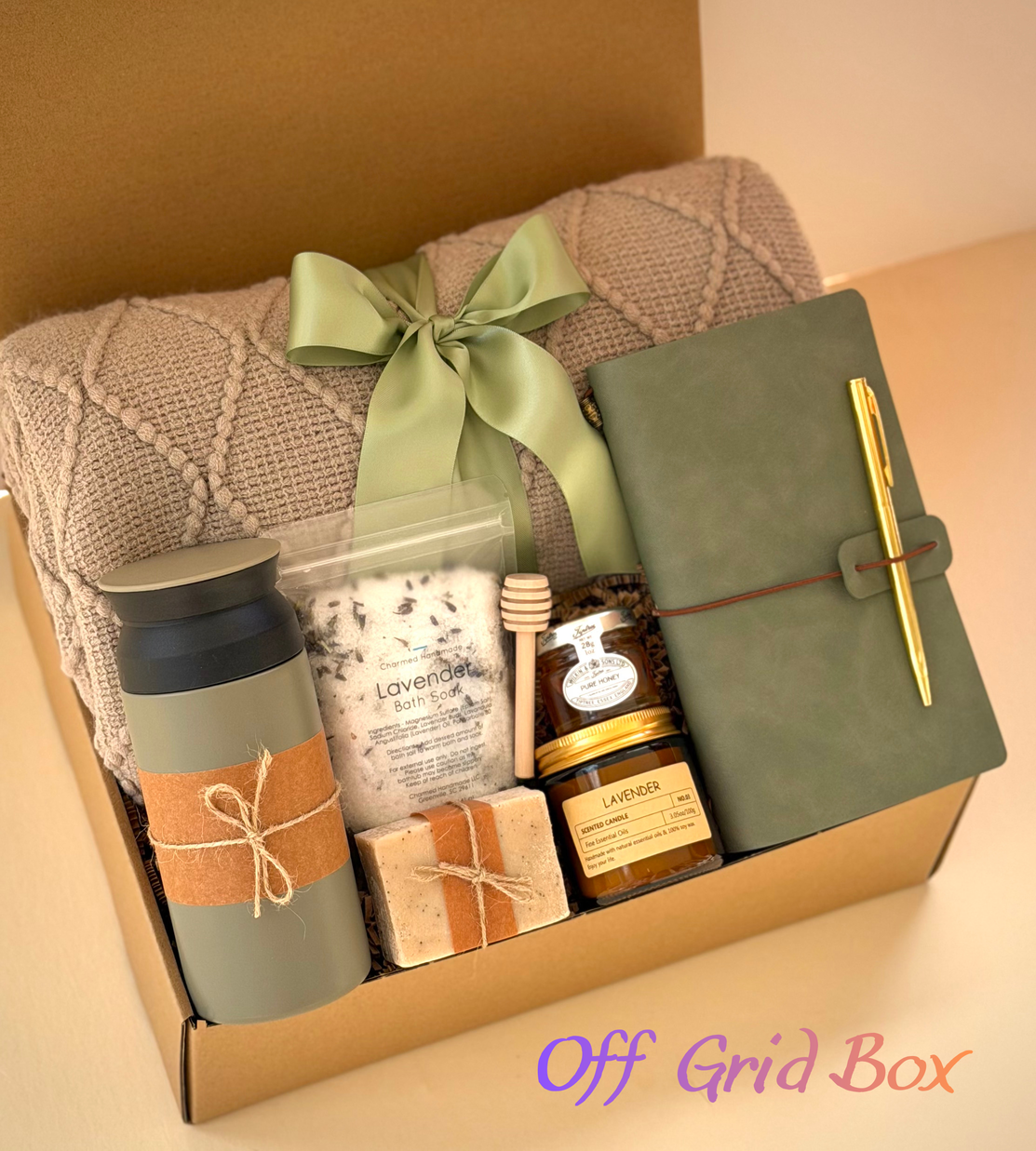 Off Grid Box - Premium Men's Spa Gift Set with Aromatherapy, Blanket & Journal
