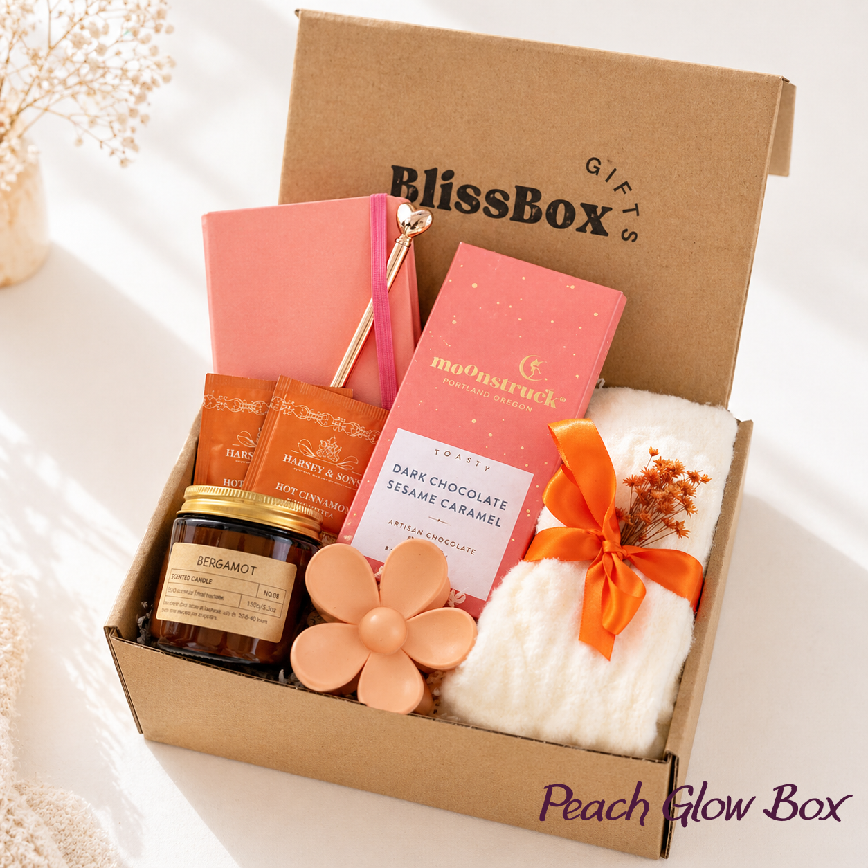 Birthday Gift for Her, Thank You Gift for Women, Thinking of You Gift, Appreciation Gift for Her, Gift for Mom Wife Sister Best Friend Coworker, Get Well Gift, Just Because Gift for Her, Cozy Gift Box with Candle and Blanket