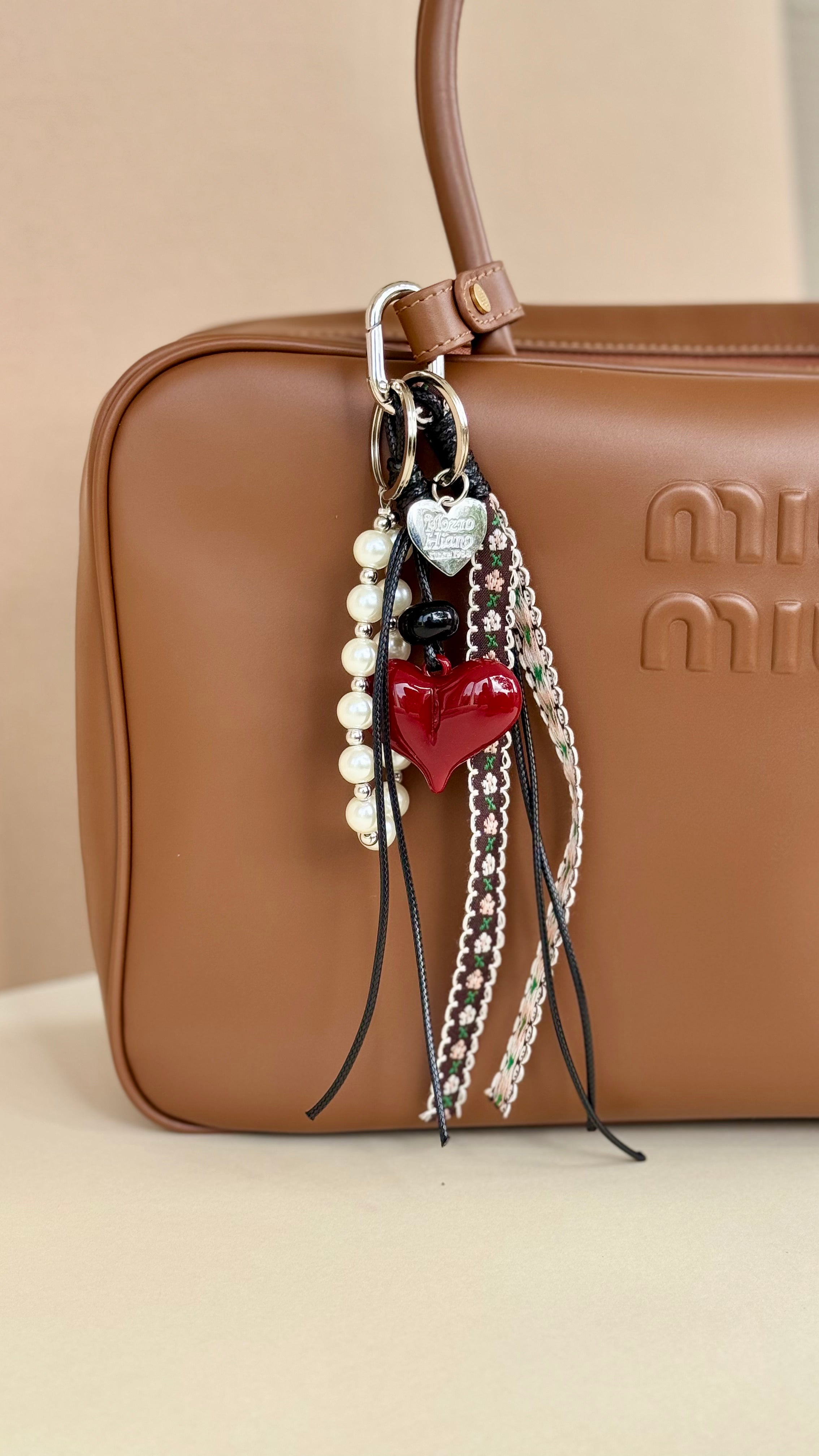 Red Bow Tennis Charm – Chic Bag Keychain | BlissBoxGifts