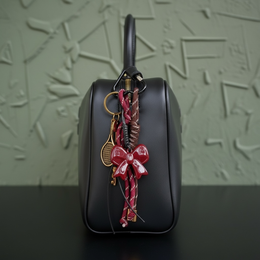 Red Bow Tennis Bag Charm