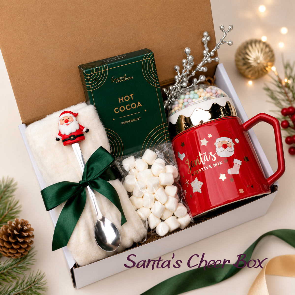 Santa's Cheer Box β Christmas gift basket for family