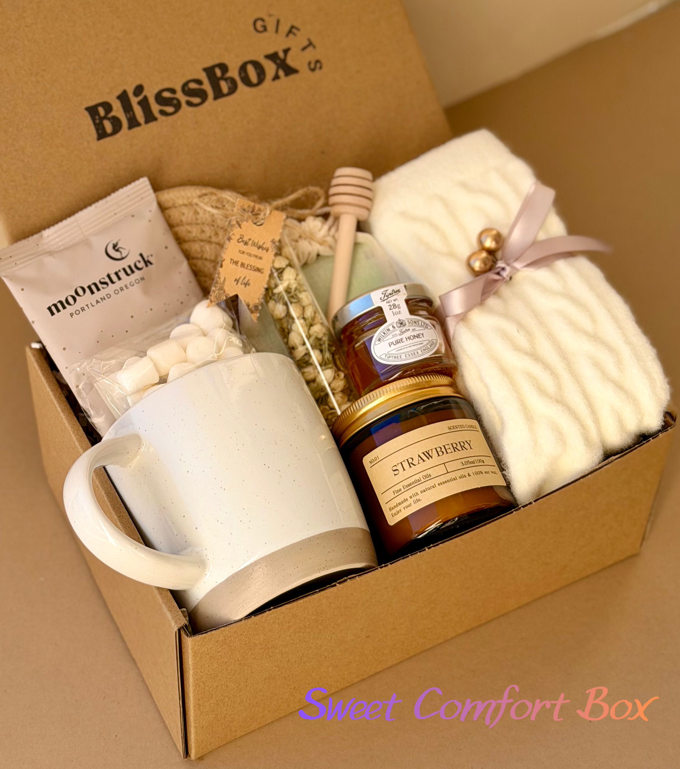 Cozy Gift Box – Relaxation & Wellness Set, Birthday, Holiday, Thank You, Corporate | Sweet Comfort Box