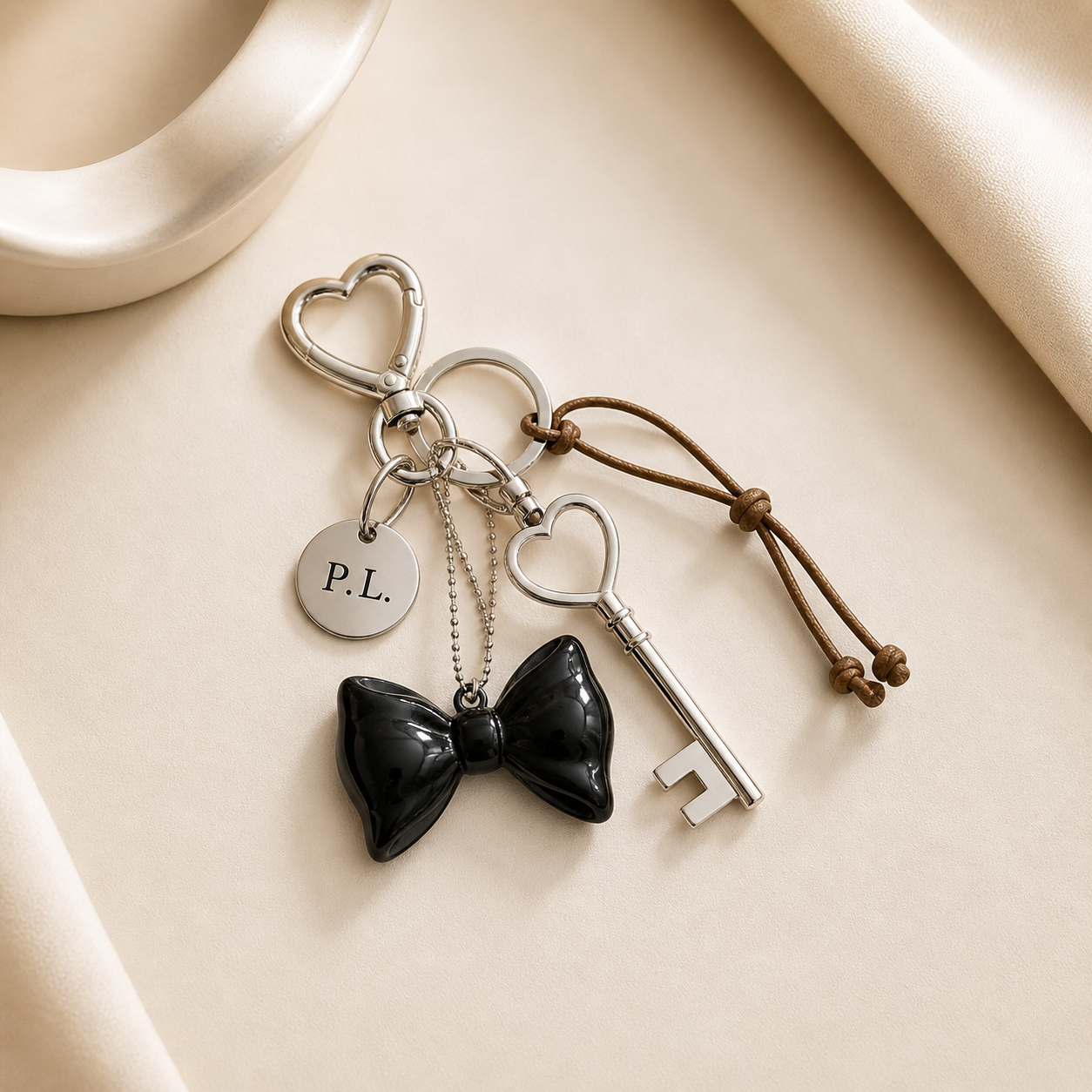 Heart Key Bag Charm Keychain for Women, Cute Purse Charm Accessory, Small Gift Idea for Her, Birthday Gift, Valentine's Day Gift, Gift for Best Friend Sister Girlfriend | Heart Key Charm