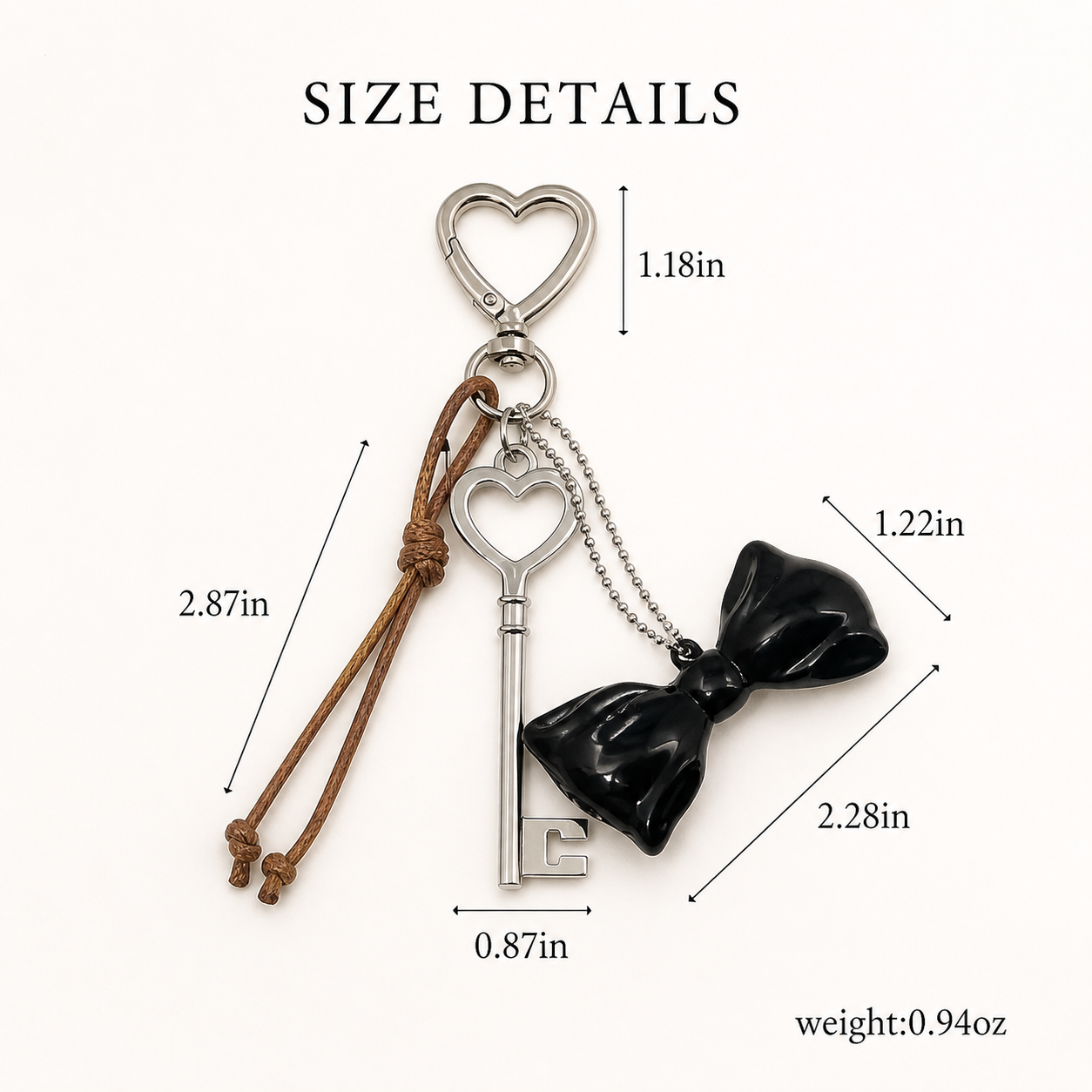 Heart Key Bag Charm