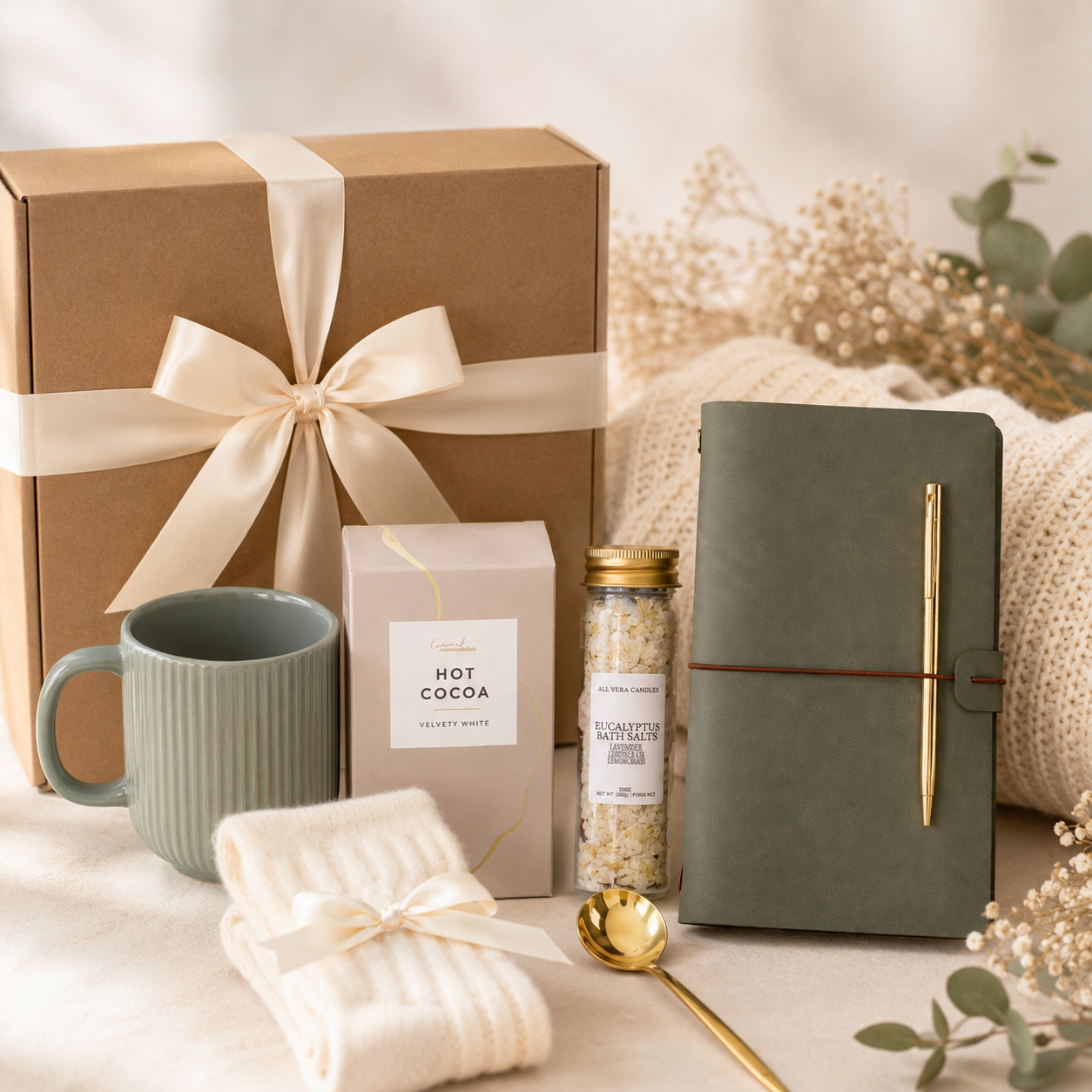 Willow Box, Cozy Gift Box for Her, Birthday Gift for Women, Self Care Gift Basket, Gift for Mom Daughter Sister Best Friend, Thinking of You Gift, Hygge Gift Set, Spa Gift Box for Women, Fall Winter Gift for Her