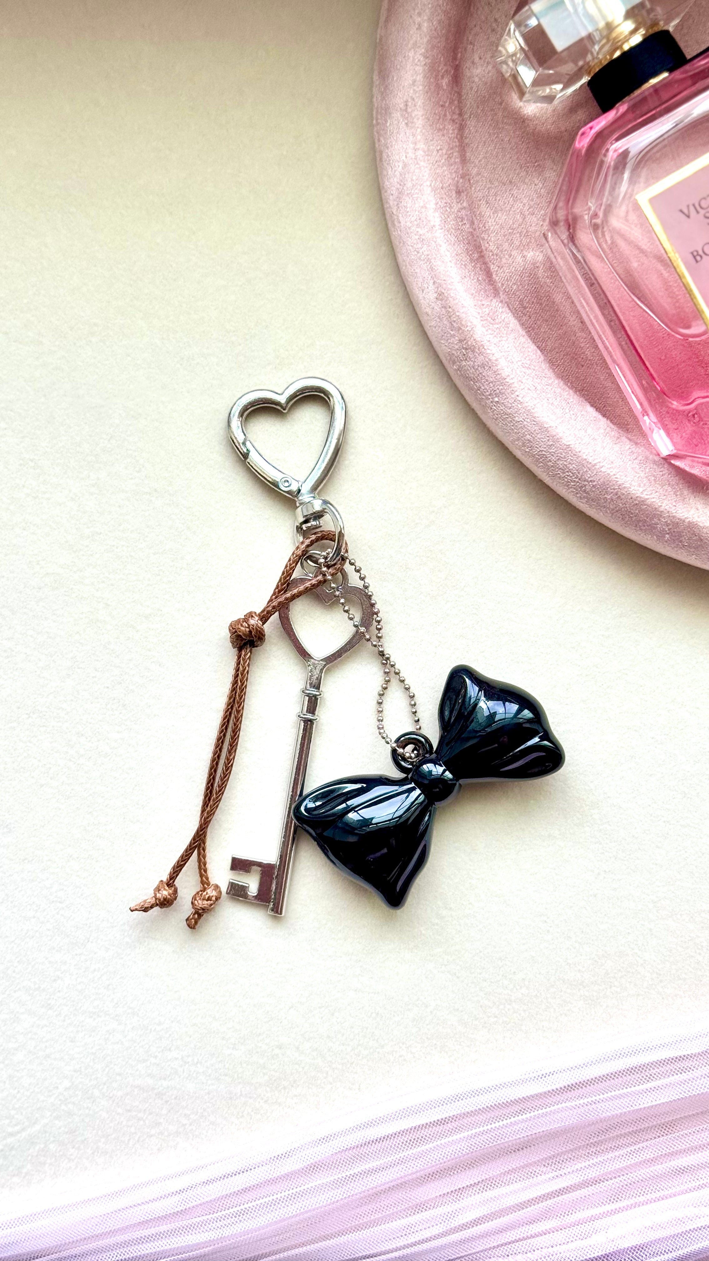 Elegant Black Bow Keychain – Chic Bag Keychain | BlissBoxGifts