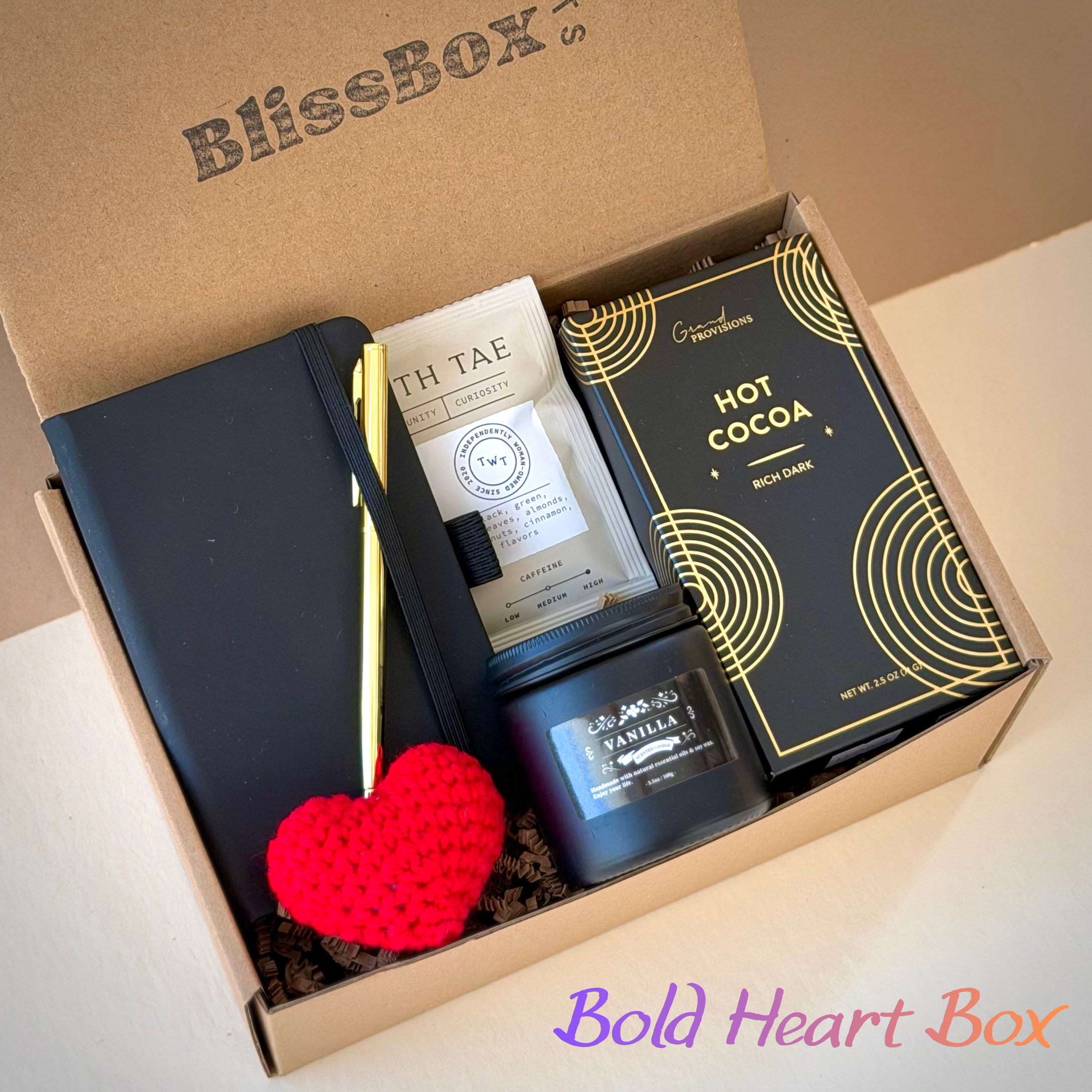 gift box for him valentines day

masculine cozy gift box for men

small gift box for boyfriend

bold heart box men gift