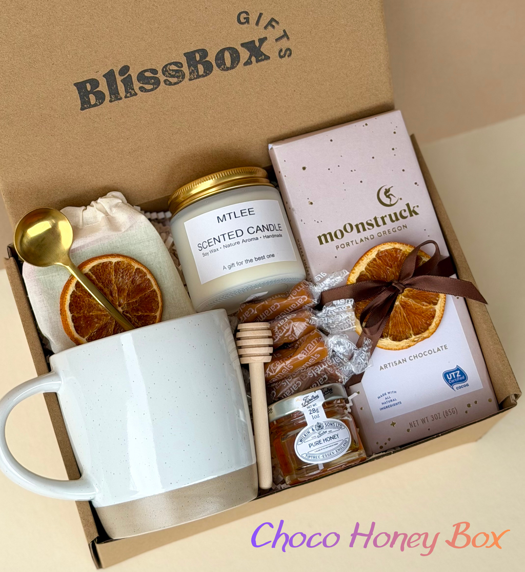 Corporate Gift Box, Thanksgiving Gift for Clients, Employee Appreciation Box, Business Holiday Set | Choco Honey Box