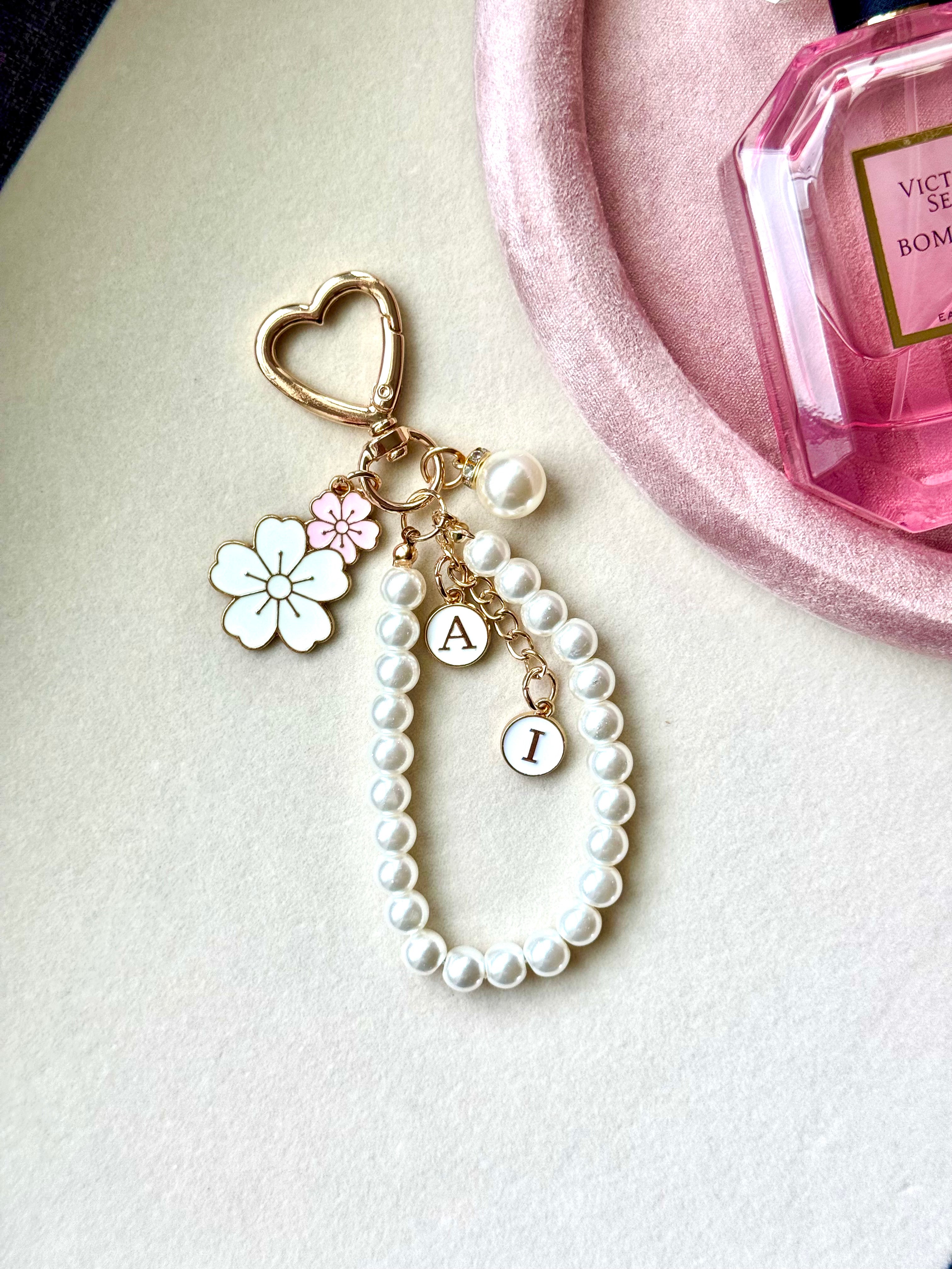 Floral Pearl Keychain – Chic Bag Keychain | BlissBoxGifts