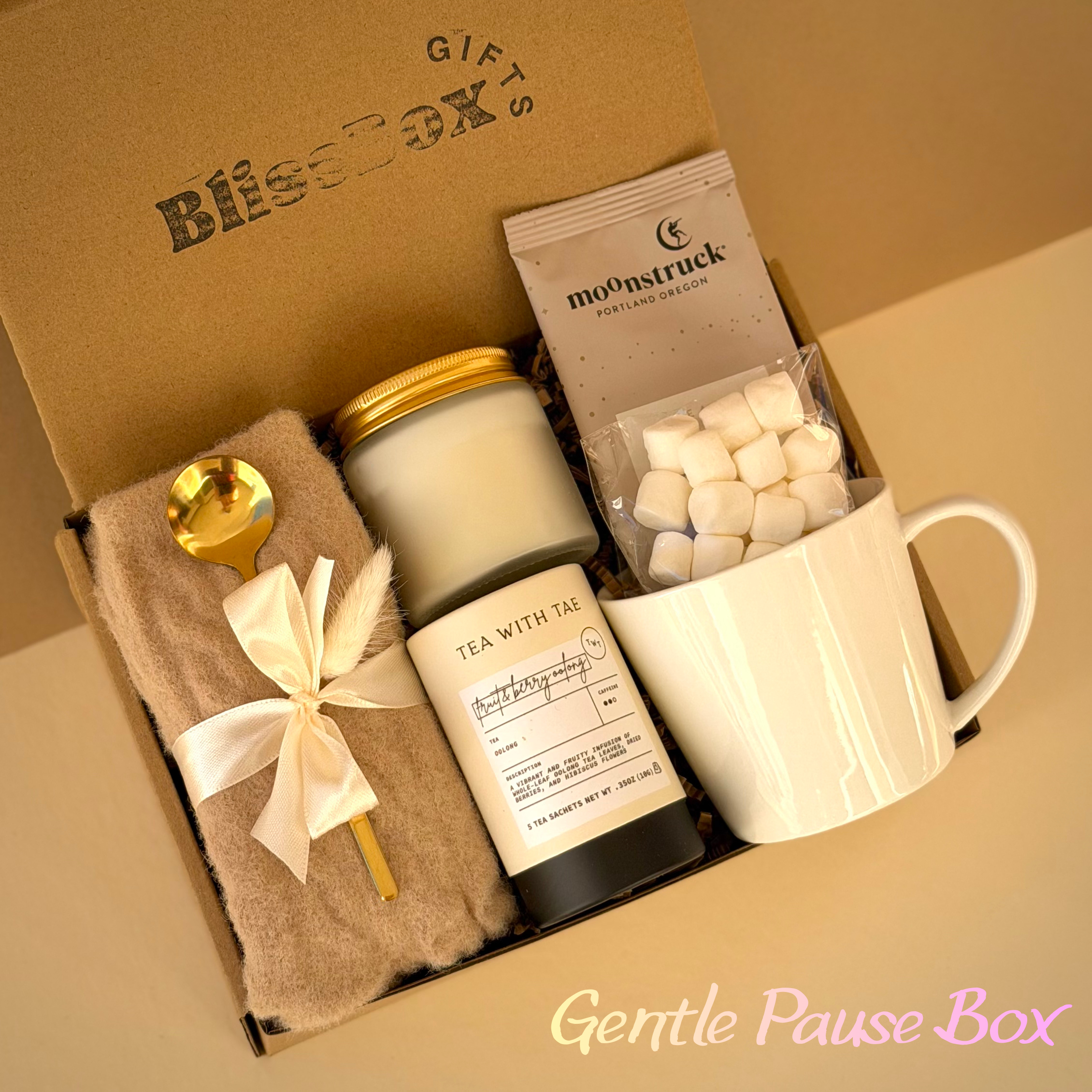 Gentle Pause self care gift box for her, cozy comfort gift, thinking of you care package
