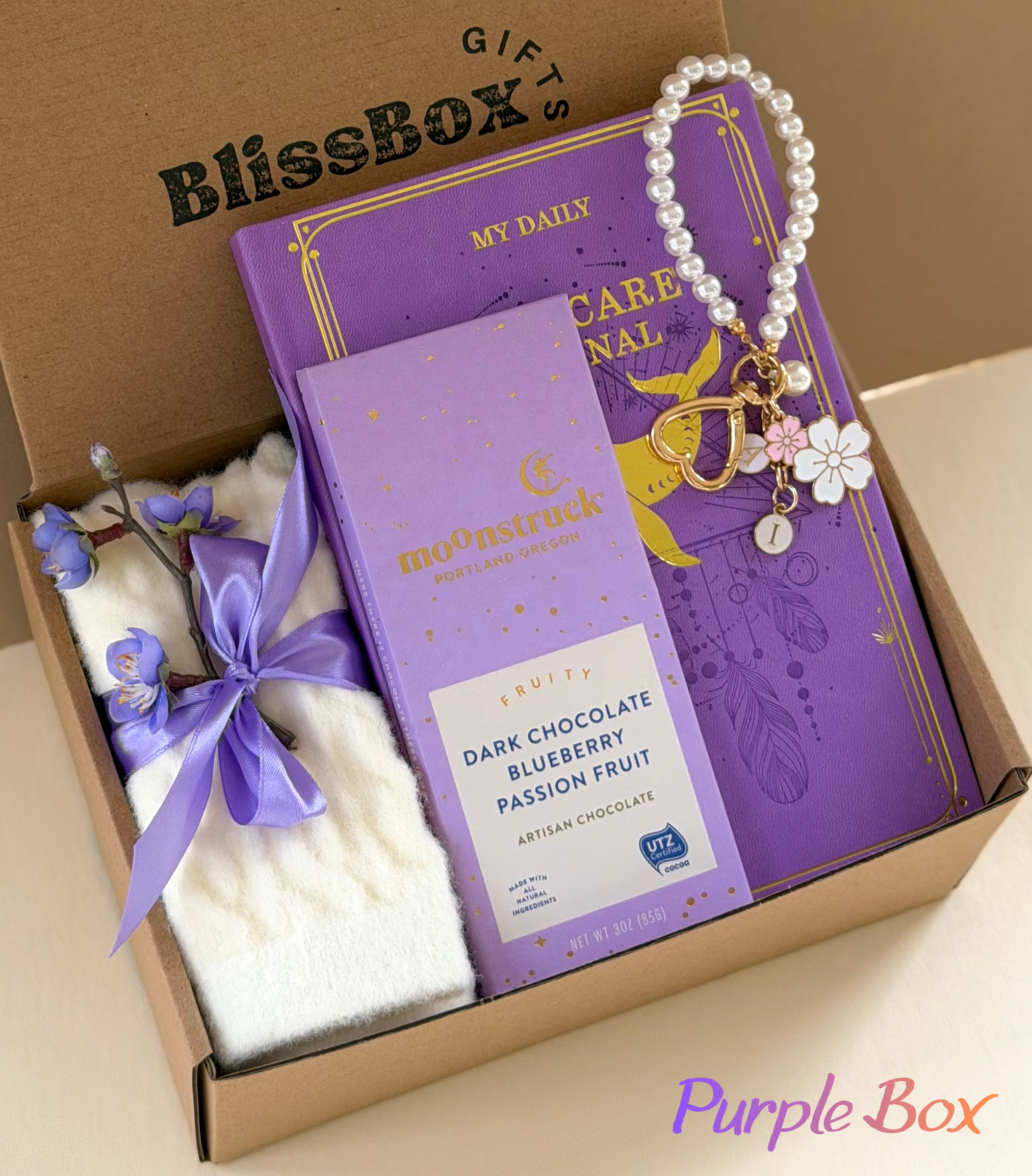 Gift Box for Her, Self Care Package, Cozy Spa Gift, Birthday Gift – Purple Box