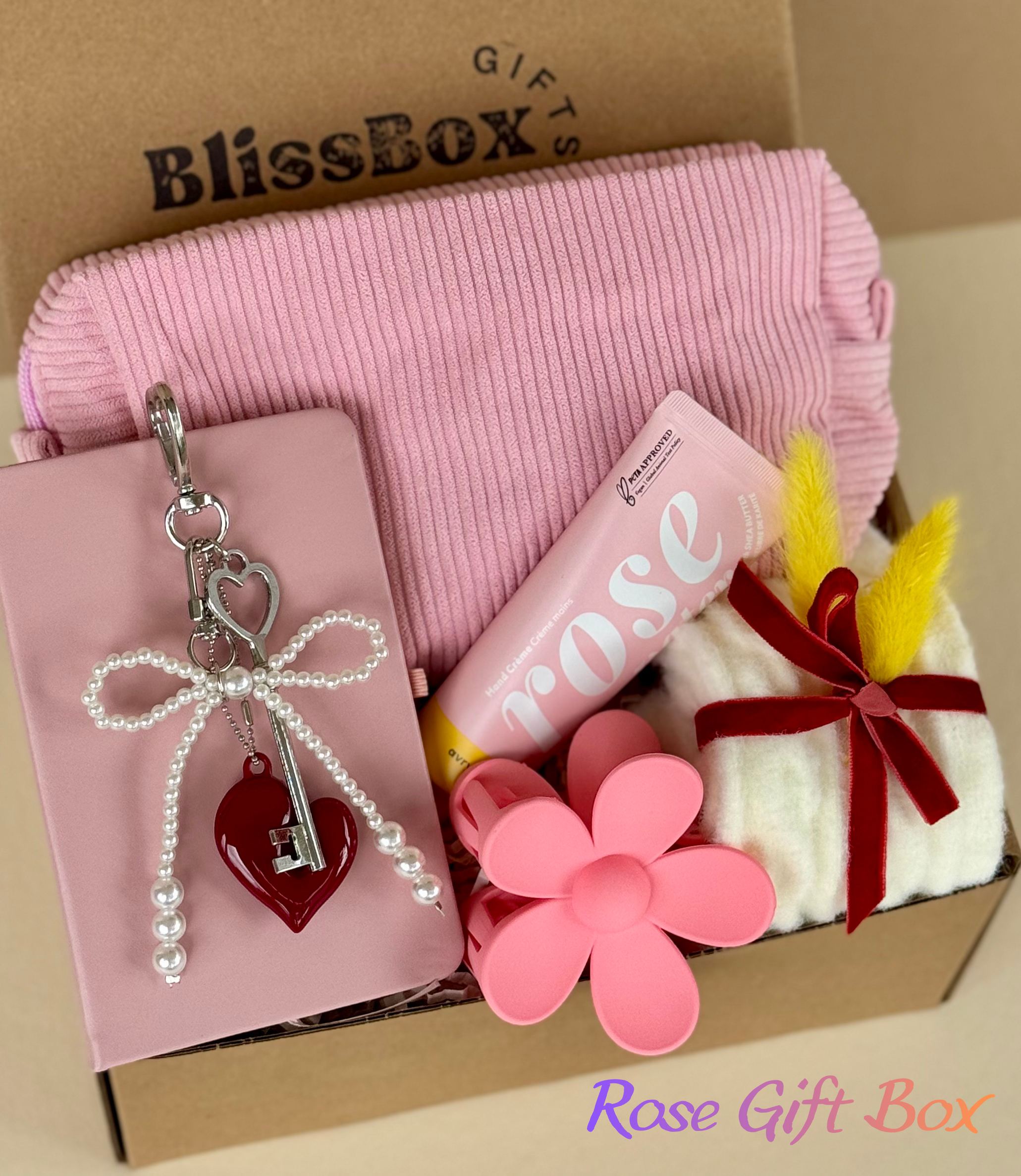 Gift Box for Mom, Birthday Gift for Her, Anniversary Gift for Wife, Luxury Candle Set | Rose Bliss Box