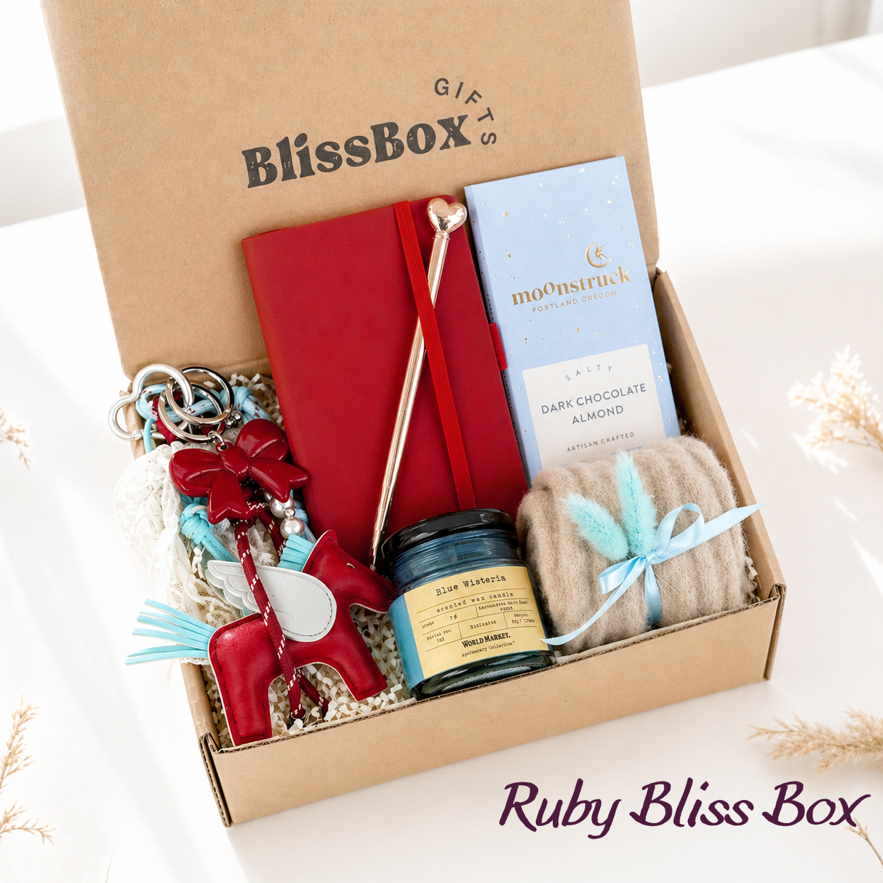 Birthday Gift for Wife, Birthday Gift for Girlfriend, Anniversary Gift for Her, Romantic Gift for Women, Thank You Gift for Her, Gift for Mom, Mother's Day Gift for Her, Cozy Gift Box with Candle and Blanket