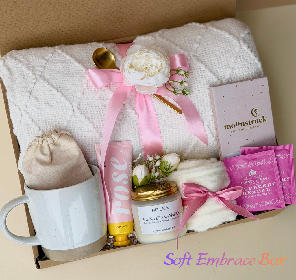 Self Care Spa Gift Box for Her – Holiday & Birthday Relaxation Set | Soft Embrace Box