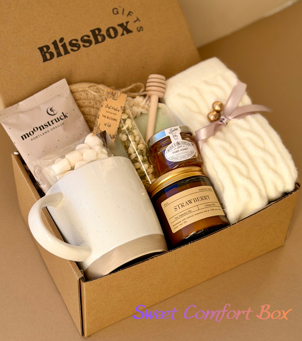 Cozy Gift Box – Relaxation & Wellness Set, Birthday, Holiday, Thank You, Corporate | Sweet Comfort Box