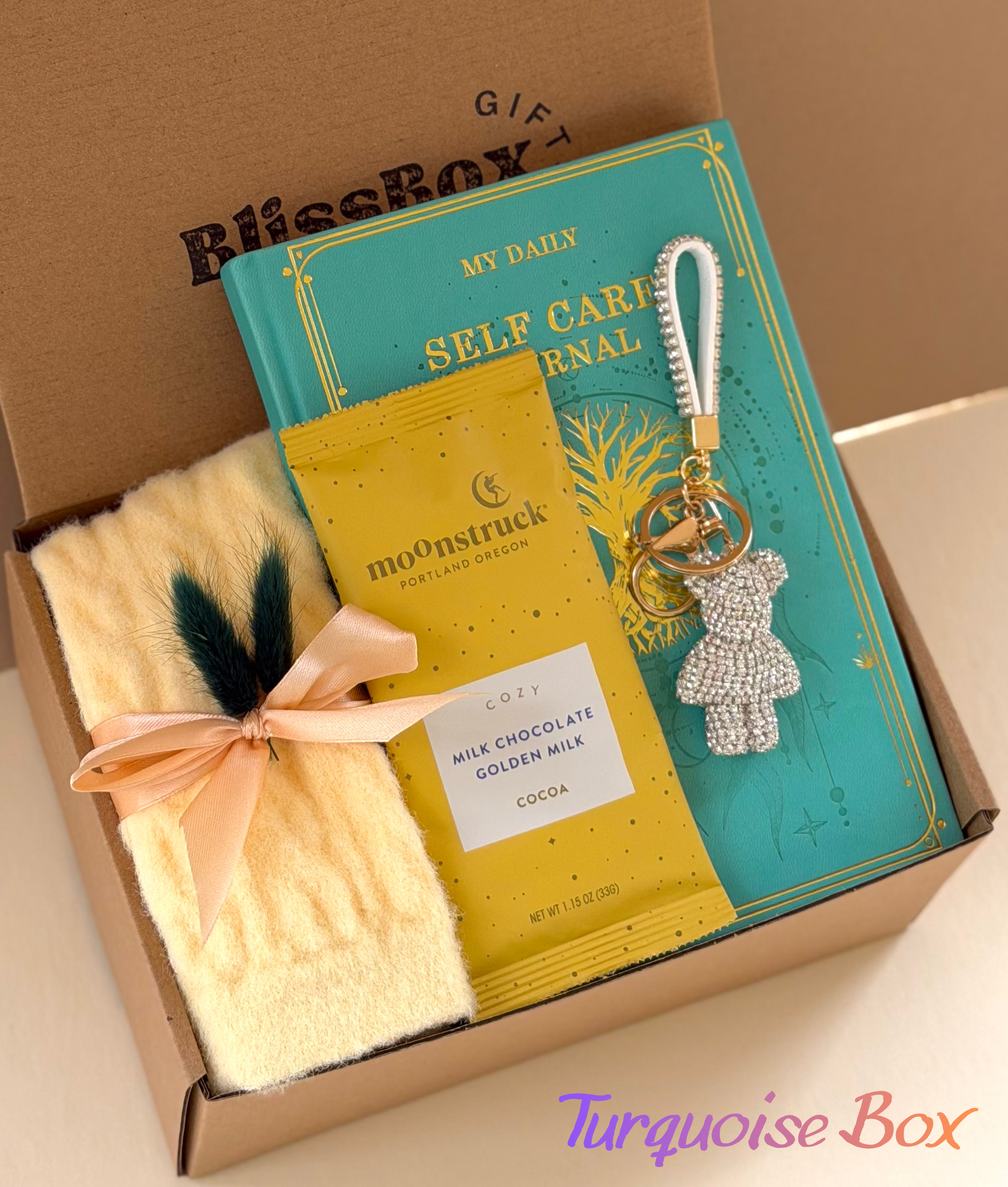 Gift Box for Her, Relaxation Gift Set, Thinking of You Gift, Wellness Package – Turquoise Box