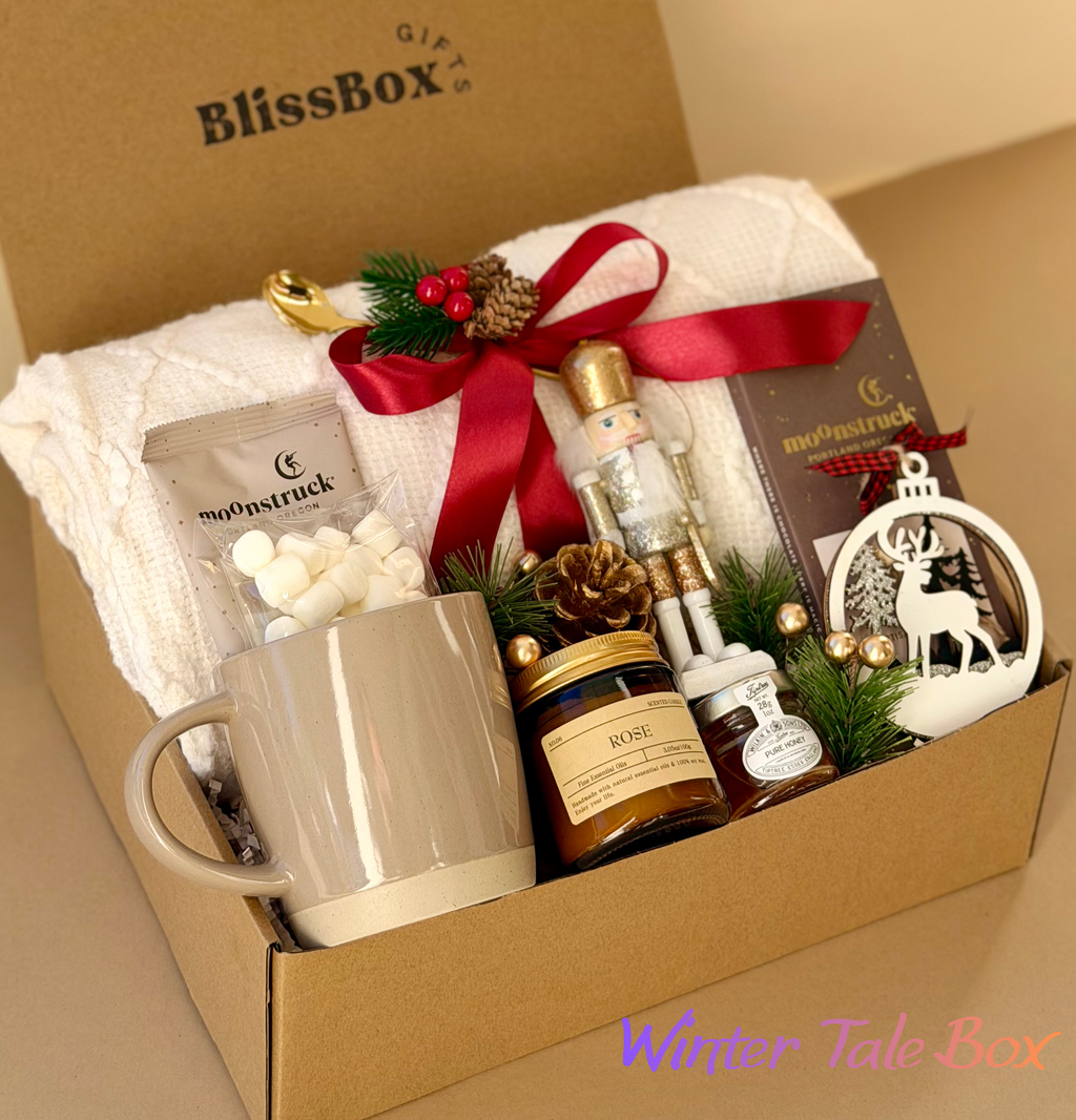 Christmas Gift Box – Cozy Holiday Spa Set with Blanket & Candle | Winter Tale Box