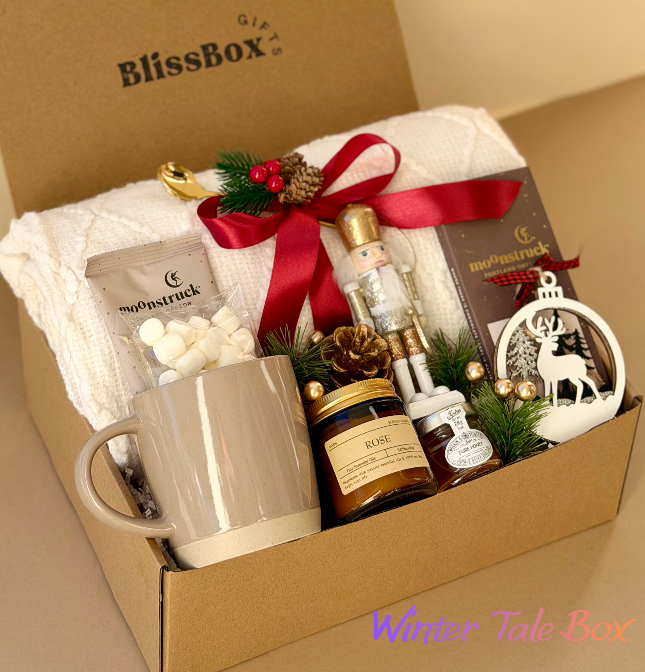 Christmas Gift Box – Cozy Holiday Spa Set with Blanket & Candle | Winter Tale Box