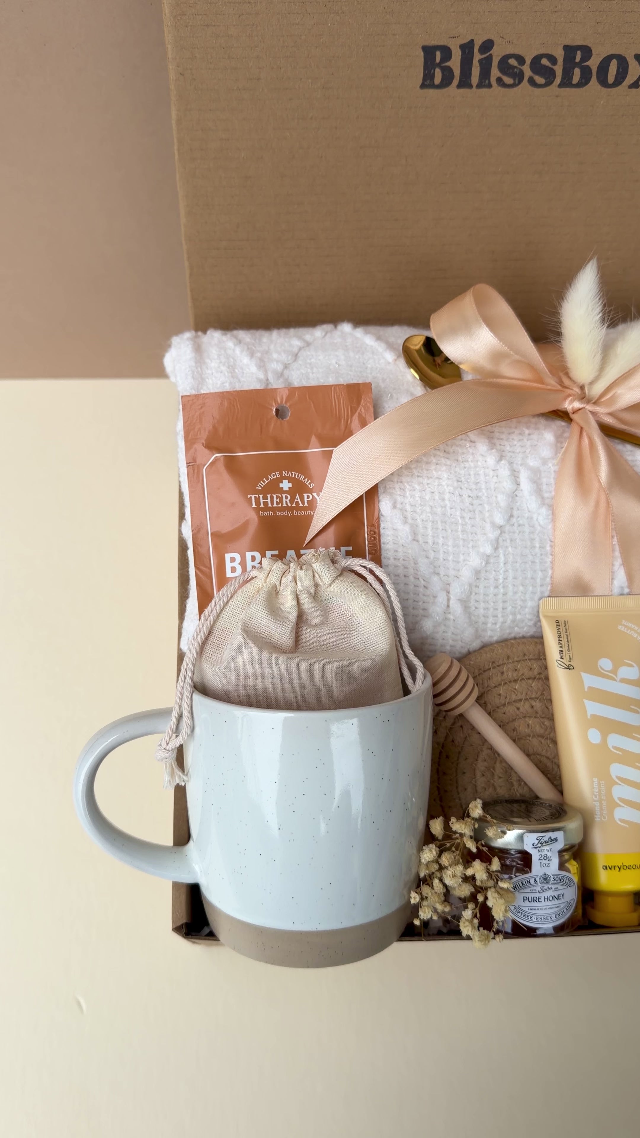 Cozy Self Care Gift Box for Her – Relaxation Spa Set with Blanket, Mug & Candle | Warm Hug